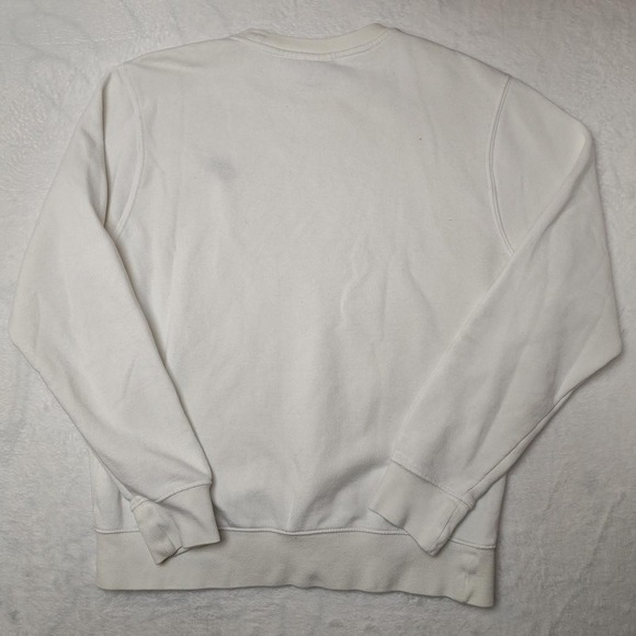 Nike Sweatshirt Mens Medium White Club Fleece Crewneck Pullover Swoosh Logo - Picture 5 of 11
